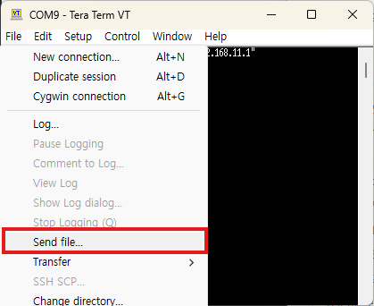 File → Send file...