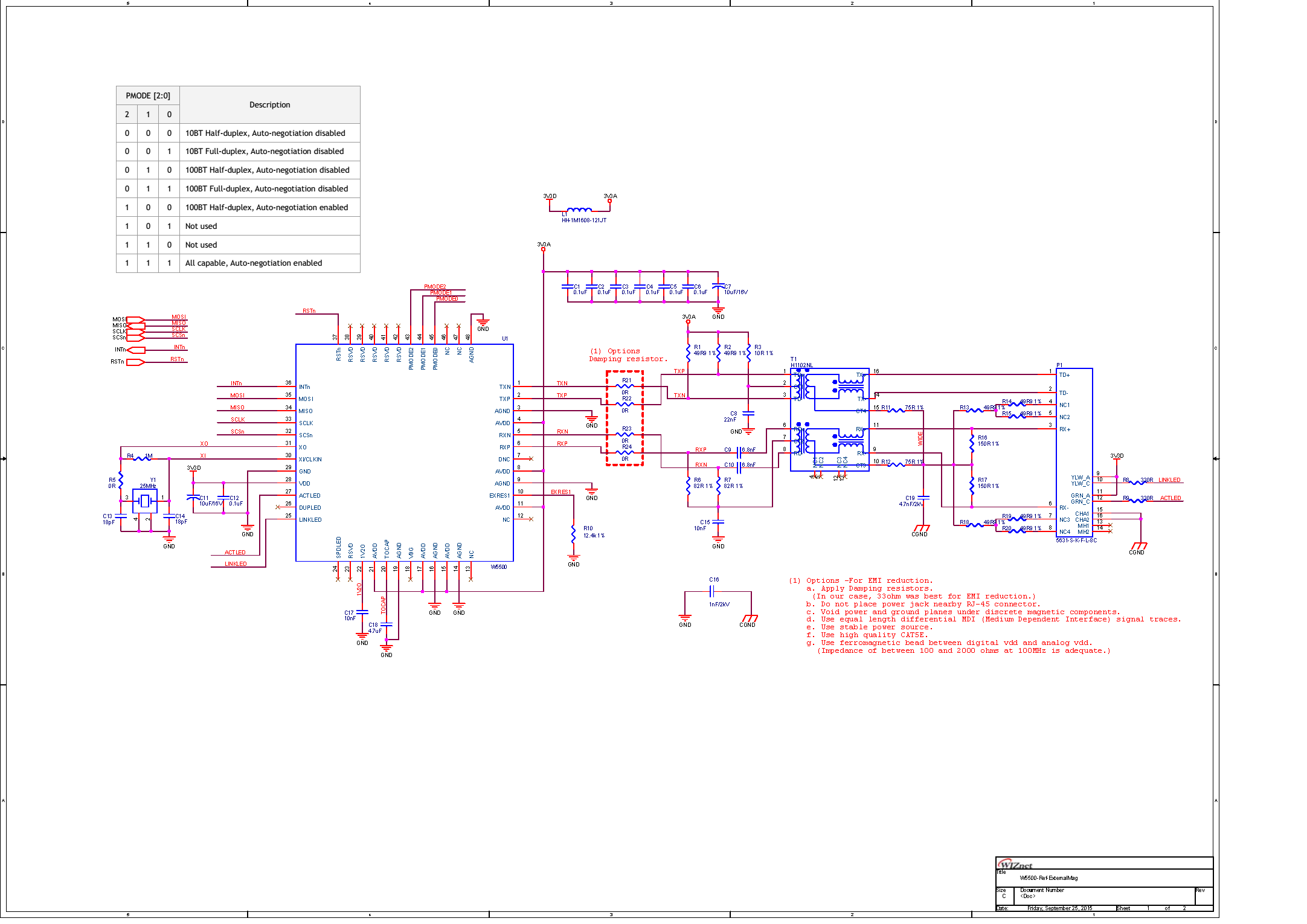 W5500 Ref.Schematic (External Transformer)